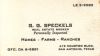 G. G. Speckels business card